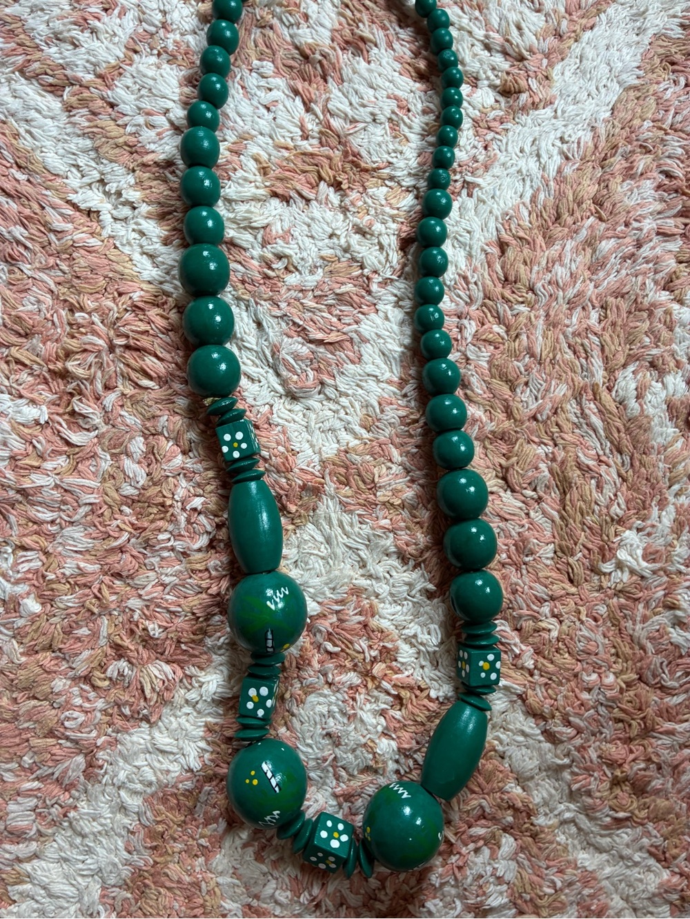 Urban Outfitters Green Beaded Statement Necklace Wood